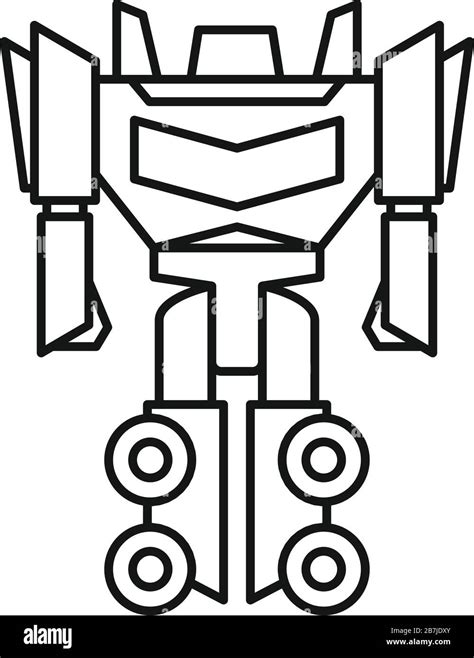 Fantasy Robot Transformer Icon Outline Fantasy Robot Transformer Vector Icon For Web Design