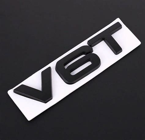 X Audi V T Black Badge Pair Emblem Decal Logo For Wing Side Fender