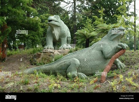 Crystal Palace Dinosaur Models Stock Photo - Alamy