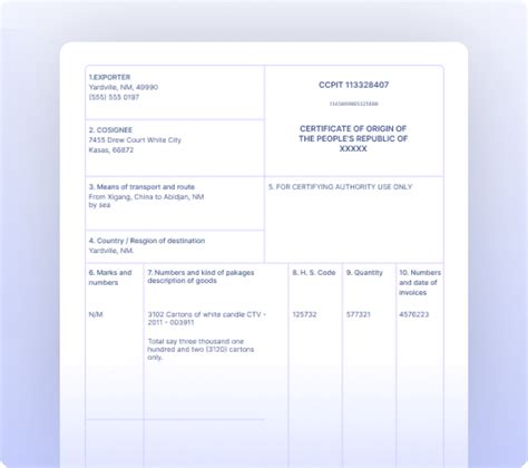 Certificate Of Origin Ocr And Automated Workflows