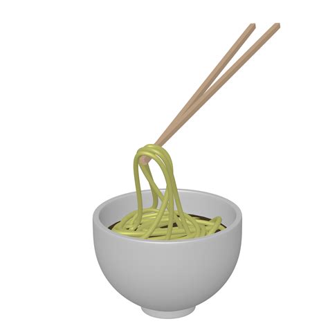 Noodle bowl with chopstick illustration 3D image isolated transparent ...