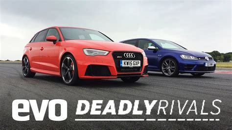 Audi RS3 Vs Volkswagen Golf R Evo DEADLY RIVALS YouTube