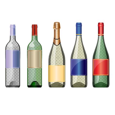 White Wine Bottle Glass Glass Bottle Vector Png Download 13001300