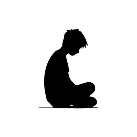 Alone boy sad Silhouette of Very sad man Free Vector 41433979 Vector ...