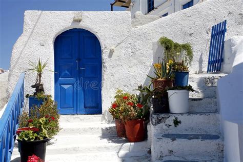 Santorini Entrance Stock Image Santorini Entrance Greece