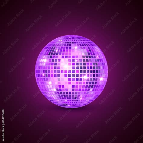 Disco Ball Isolated Illustration Night Club Party Light Element Bright Mirror Golden Ball