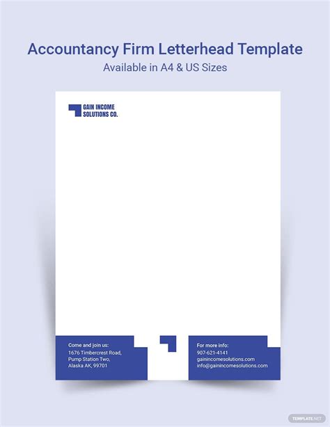 Free Accounting Letterhead Templates Editable And Printable