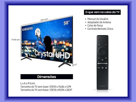 Ficha técnica do smart TV Samsung Crystal UHD 58 UN58TU7000