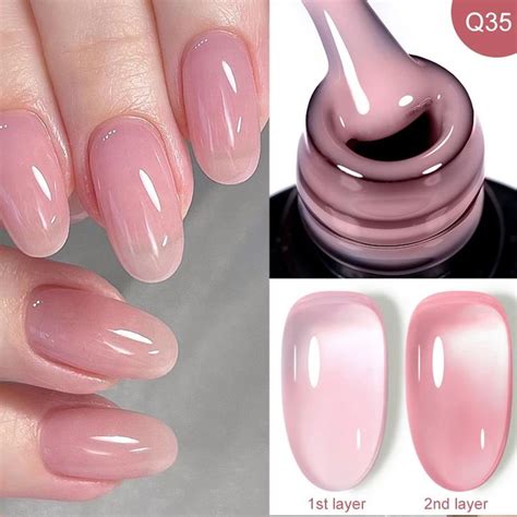 Lilycute Pink Nude Quick Extension Gel Nail Polish In Jelly Transparent Semi Permanent Soak