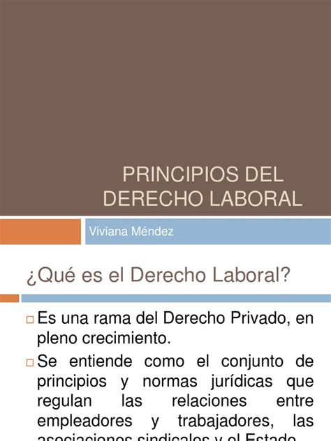 Principios Del Derecho Laboral Derecho Laboral Legislación