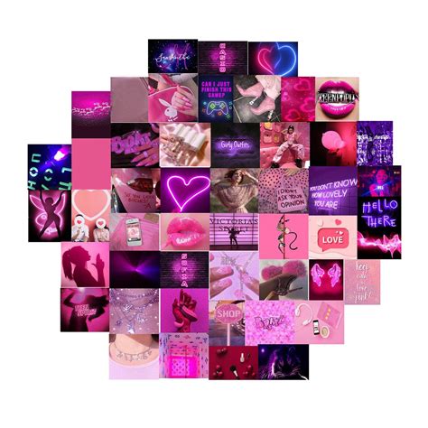 Buy 50pcs Pink Aesthetic Wall Collage Kit For Teen Girls Exqusite