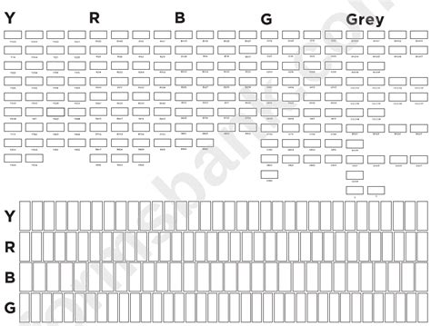 color chart template printable