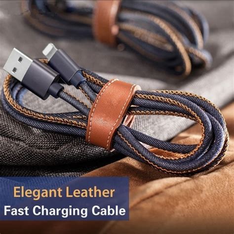 Джинсовый Плетеный USB кабель, быстрое зарядное устройство, кабель для ...