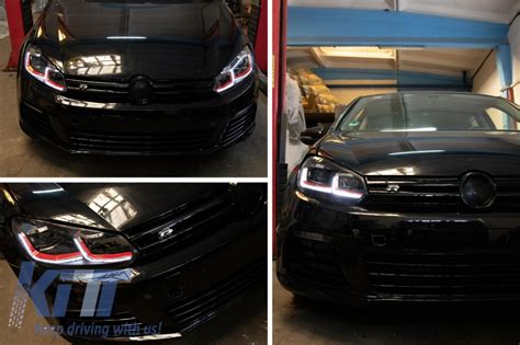 Mcg Autostyling Vw Golf Drl Headlights Mk Gt Style With Red Strip