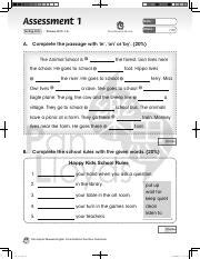 Pan Lloyds 26 Week English Consolidation Practice Grammar Assessment 1