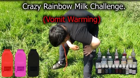 Crazy Rainbow Milk Challenge Vomit Warning Youtube