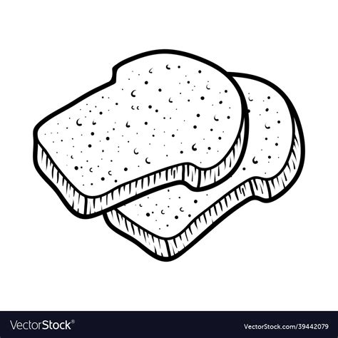 Coloring Book Toast Breads Royalty Free Vector Image