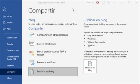 Curso Gratis De Word Aulaclic Publicar En Un Blog Con Word