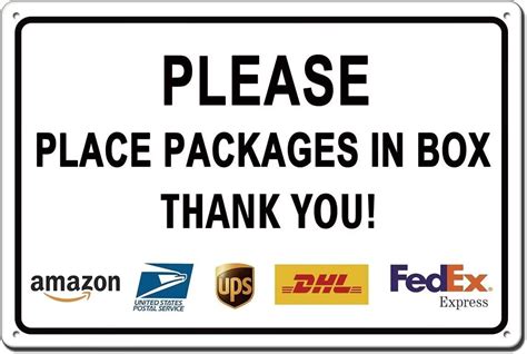 Amazon Please Place Packages In Box Delivery Sign Package