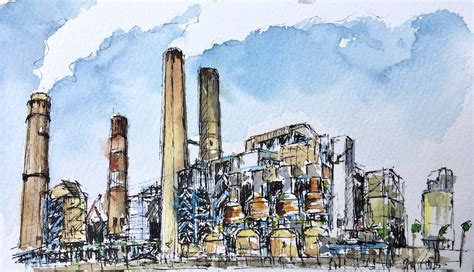 Sketching Architecture In Ink And Watercolour Sketch 5 Industrial