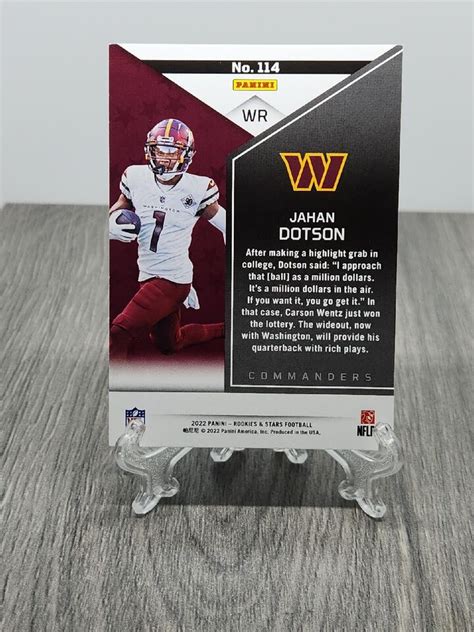 Panini Rookies And Stars Football Jahan Dotson Rc Ebay