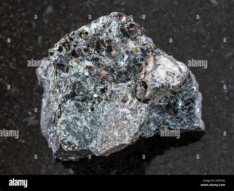 Macro Shooting Of Natural Mineral Rock Specimen Raw Magnetite Ore On