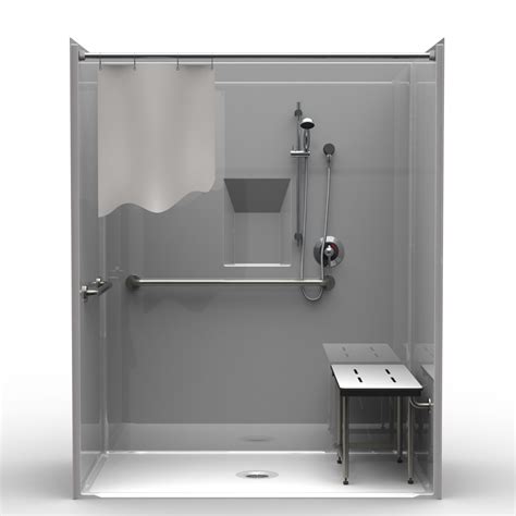 Ada Roll In Shower One Piece 63x37 Smooth Wall Look