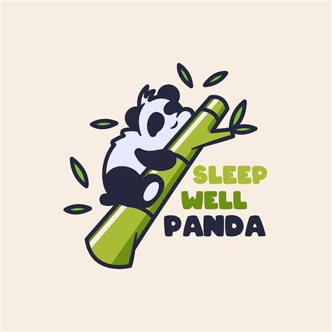 Premium Vector Cute Panda Sleep With Bamboo Tree Illustration In Flat