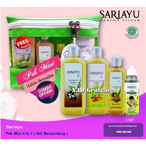 Sariayu Pek Mini Set Bersalin 4 In 1 Tapel Pilis Param Telon