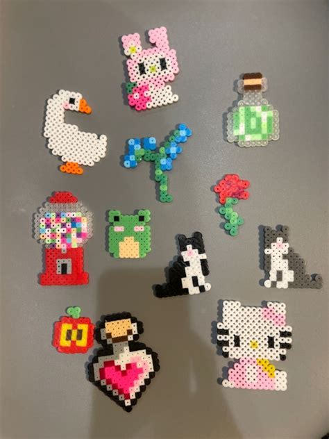 Cute Dino Perler Bead Keychains Etsy Artofit