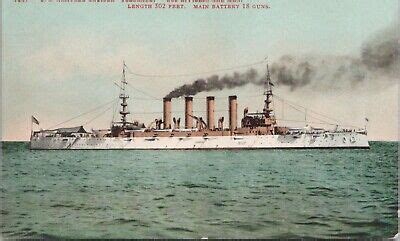 Lithograph US Navy Armored Cruiser Colorado Military Scene Early