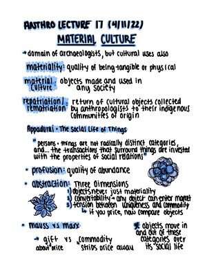 Anthropology Notes Jamie Lustig Anthropology Day