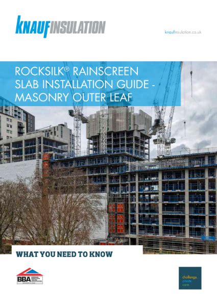 Rocksilk RainScreen Slab Behind Masonry Installation Guide Knauf