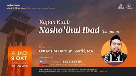 Kajian Minggu Subuh Ustadz M Barqun Syafi I Ma Kajian Kitab Nasho