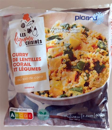 Curry de lentilles corail et légumes Picard 600g