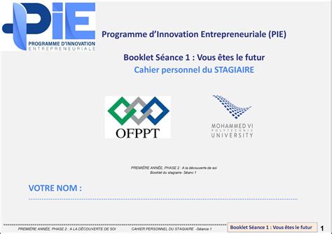 1A PH2 Bouklet FR PIE Programme DInnovation Entrepreneuriale PIE