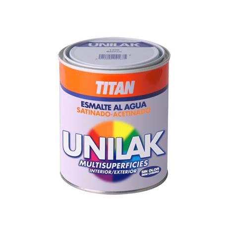 Esmalte Al Agua Unilak Titan Satinado Gris Perla 375 Ml Precio