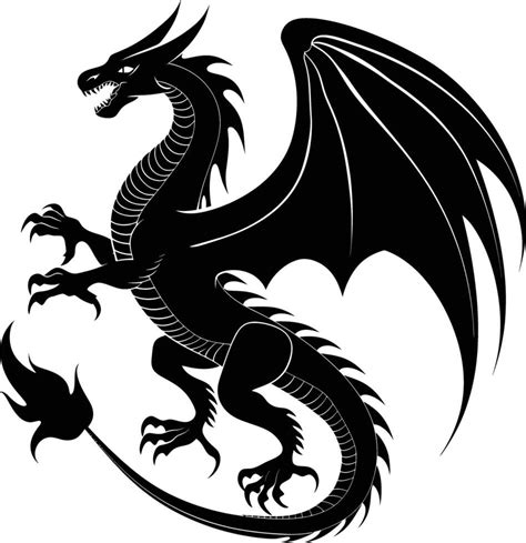 Ai Generated Silhouette Wyvern Black Color Only Full Body 38337397