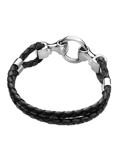 Links of london Mens 20-20 Leather Bracelet in Black for Men | Lyst