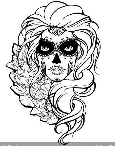 Female Sugar Skull Coloring Pages