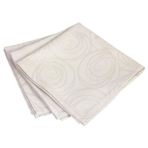 Lot De 3 Serviettes De Table 45x45 Cm Jacquard 100 Coton SPIRALE Ecru