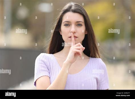 Woman Requesting Silence Hi Res Stock Photography And Images Alamy