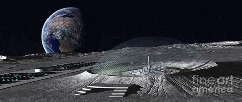 A Domed Crater Is Home To A Lunar City Digital Art by Frieso Hoevelkamp ...