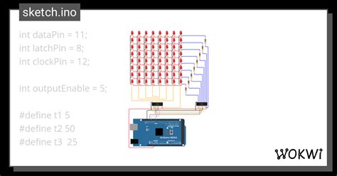 2x74595 8x8 Wokwi Esp32 Stm32 Arduino Simulator