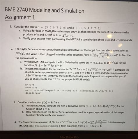 Solved BME 2740 Modeling and Simulation Assignment 1 1. | Chegg.com 