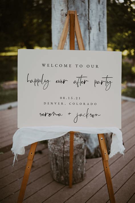 Happily Ever After Party Wedding Sign Template Wedding Etsy Uk