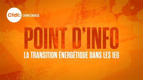 Point Info La Transition Energ Tique Dans Les Ieg Le Syst Me