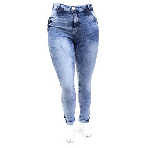 Calça Jeans Feminina Plus Size Manchada Hot Pants Cheris Ane Jeans Anos