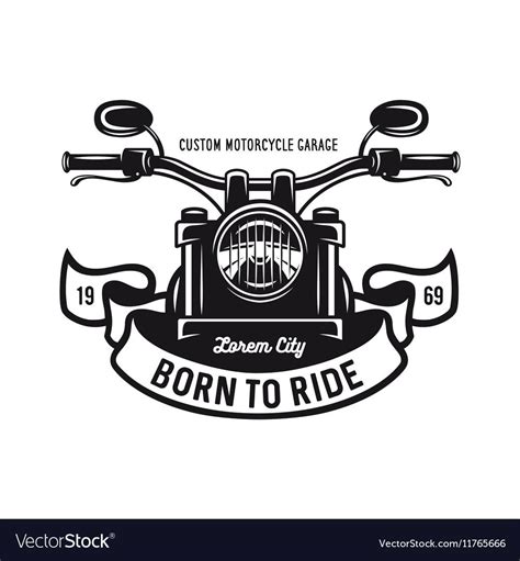 Vintage Motorcycle T Shirt Graphics Born To Ride Quote Vector