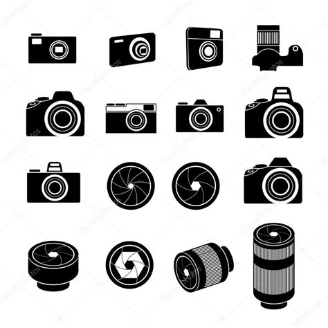 Camera Icons And Camera Lens Icons Stock Vector Comzeal 38302195